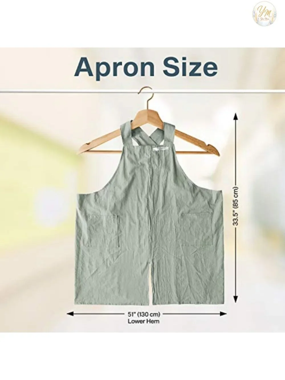 100% Cotton Unisex Cross-Back Apron with Large Pockets